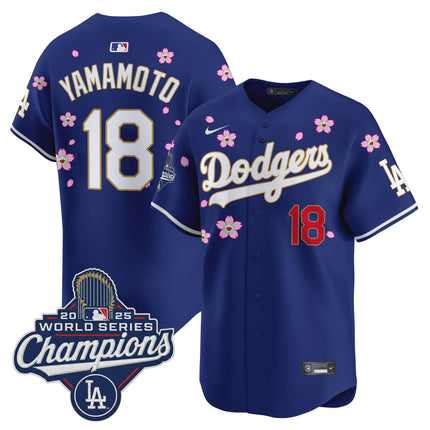 Men's Dodgers 2025 World Series Champions x Tokyo Series Gold Trim Vapor Premier Limited Jersey - Stitched