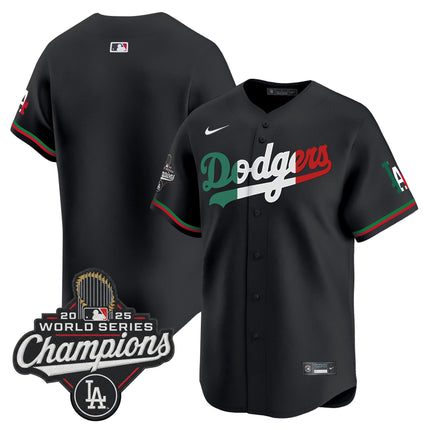 Men's Dodgers Mexico 2025 World Series Champions Vapor Premier Limited Jersey V2 - All Stitched