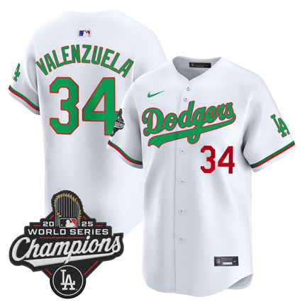 Men's Dodgers Mexico 2025 World Series Champions Vapor Premier Limited Jersey V2 - All Stitched