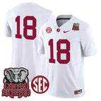 White / #18 Crimson / S