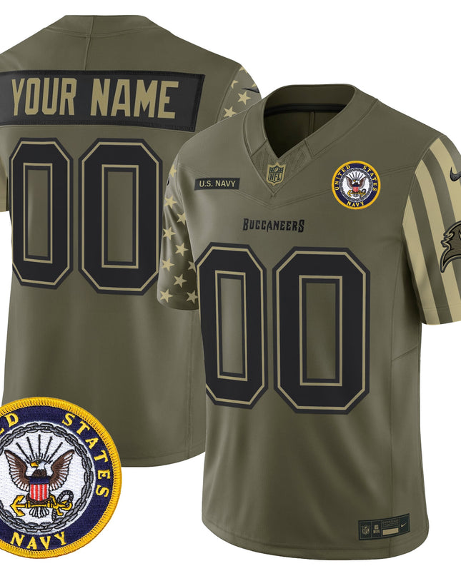 Tampa Bay Buccaneers x U.S. Military Veteran Vapor Limited Custom Jersey - All Stitched