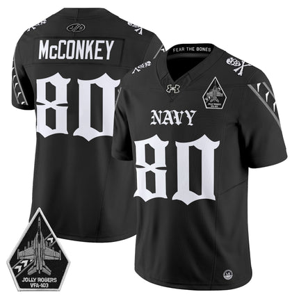 Men's Navy Midshipmen 'Jolly Rogers: Gothic Squadron Edition' Vapor Limited Jersey - All Stitched