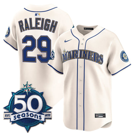 Men's Seattle Mariners 50 Seasons Patch Vapor Premier Limited Jersey - All Stitched