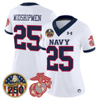 White / #25 Midshipmen / S
