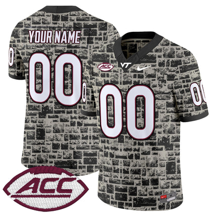 Virginia Tech Hokies 2025 Stone Vapor Limited Custom Jersey - Stitched