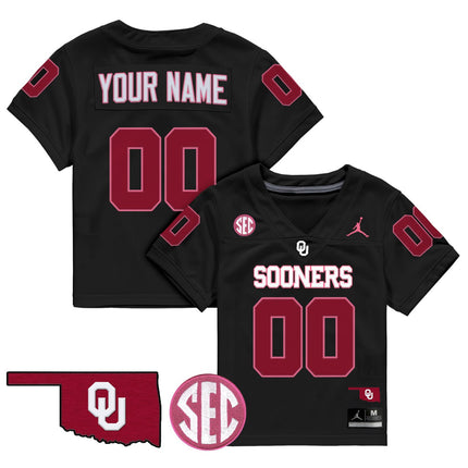 Toddler's Oklahoma Sooners 2025 Custom Jersey - All Stitched