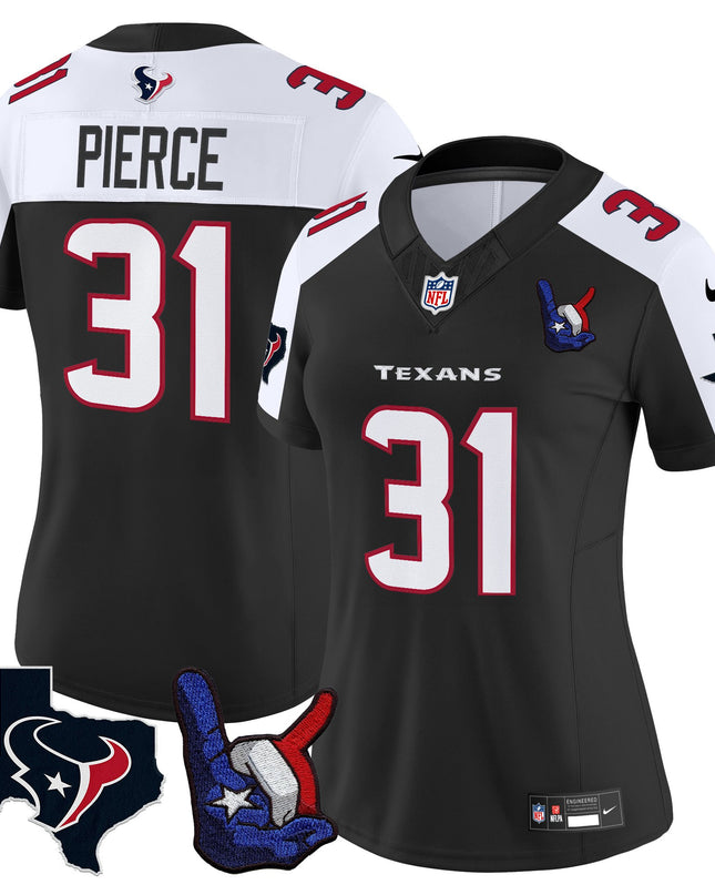 Women's Houston Texans Hand Sign Throwing Up The H Vapor Jersey - All Stitched