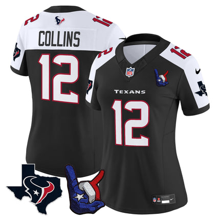 Women's Houston Texans Hand Sign Throwing Up The H Vapor Jersey - All Stitched