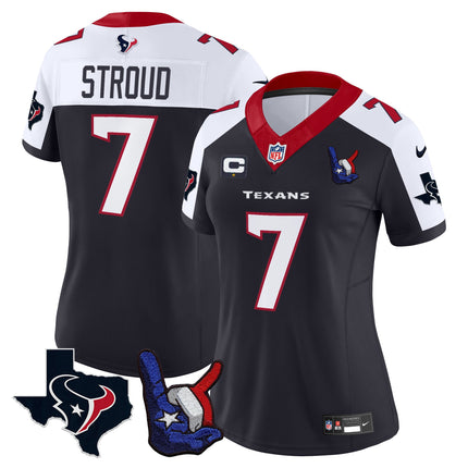 Women's Houston Texans Hand Sign Throwing Up The H Vapor Jersey - All Stitched