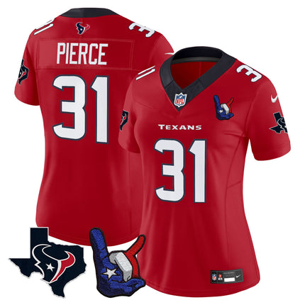 Women's Houston Texans Hand Sign Throwing Up The H Vapor Jersey - All Stitched