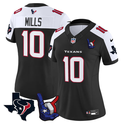 Women's Houston Texans Hand Sign Throwing Up The H Vapor Jersey - All Stitched