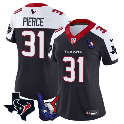Women's Houston Texans Hand Sign Throwing Up The H Vapor Jersey - All Stitched