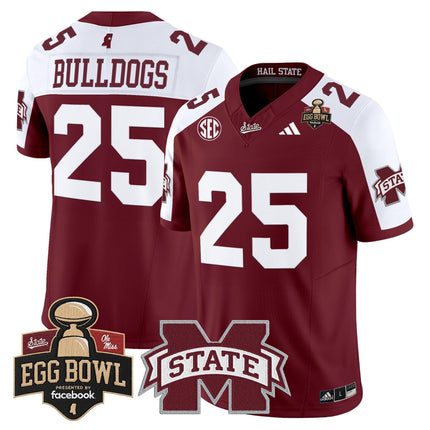 Men's Mississippi State Bulldogs 2025 Egg Bowl Vapor Limited Jersey - All Stitched