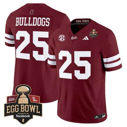 Men's Mississippi State Bulldogs 2025 Egg Bowl Vapor Limited Jersey - All Stitched