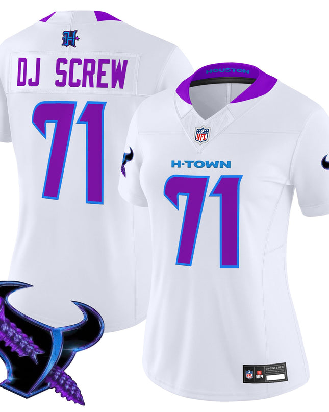 Women's Houston Texans 2025 DJ Screw Vapor Limited Jersey - All Stitched