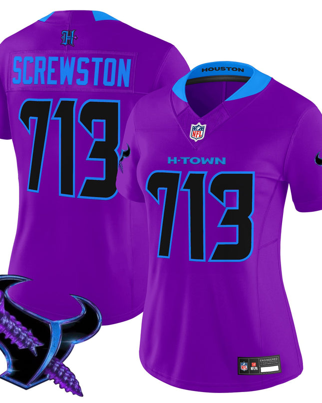 Women's Houston Texans 2025 DJ Screw Vapor Limited Jersey - All Stitched
