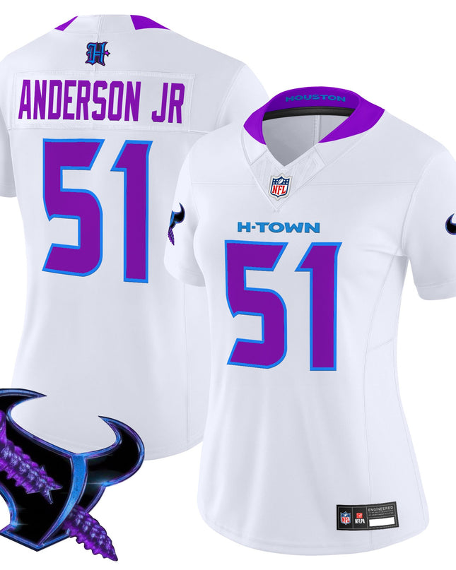 Women's Houston Texans 2025 DJ Screw Vapor Limited Jersey - All Stitched