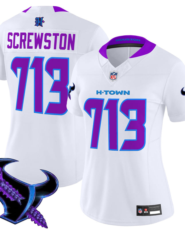 Women's Houston Texans 2025 DJ Screw Vapor Limited Jersey - All Stitched