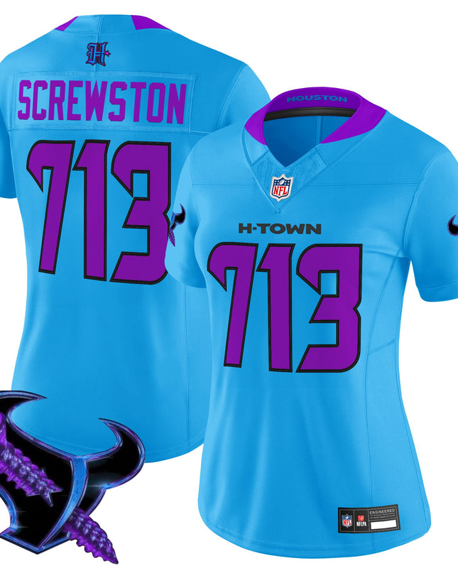 Women's Houston Texans 2025 DJ Screw Vapor Limited Jersey - All Stitched