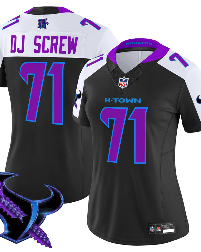 Women's Houston Texans 2025 DJ Screw Vapor Limited Jersey - All Stitched