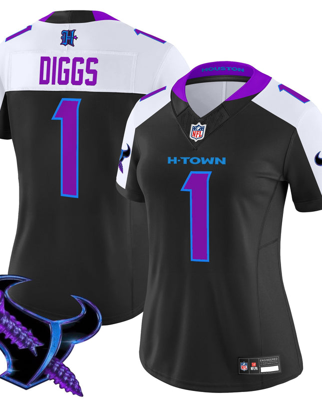 Women's Houston Texans 2025 DJ Screw Vapor Limited Jersey - All Stitched