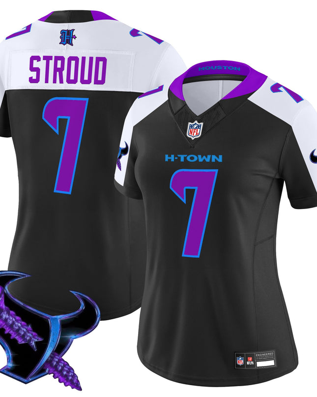 Women's Houston Texans 2025 DJ Screw Vapor Limited Jersey - All Stitched