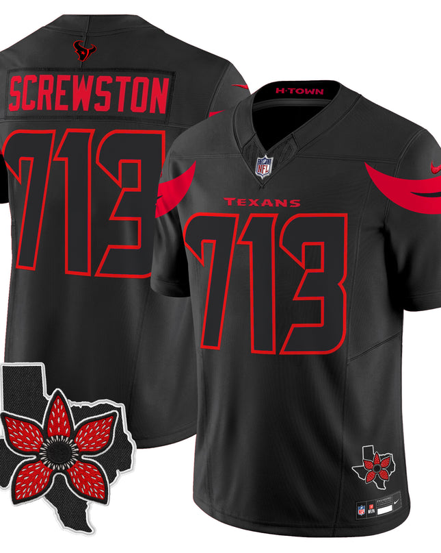 Men's Houston Texans 'Stranger Things Edition' Vapor Limited Jersey - All Stitched