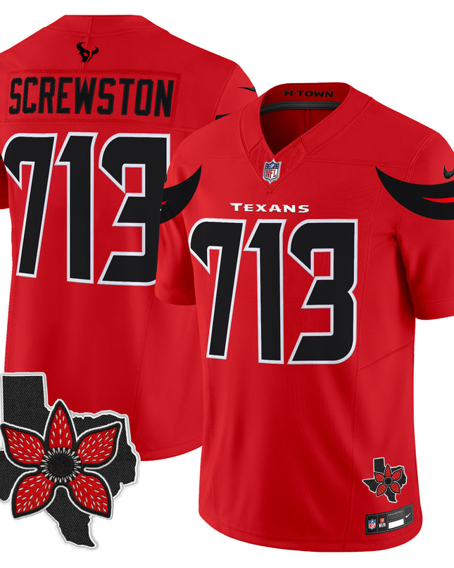 Men's Houston Texans 'Stranger Things Edition' Vapor Limited Jersey - All Stitched