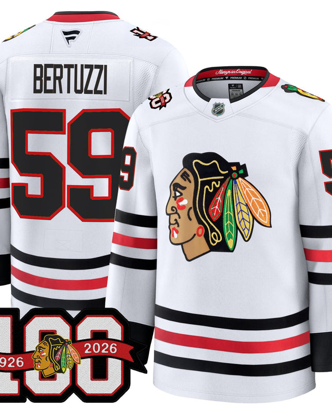 Men's Chicago Blackhawks 2025/26 Premium Jersey - 100th Anniversary Patch -All Stitched