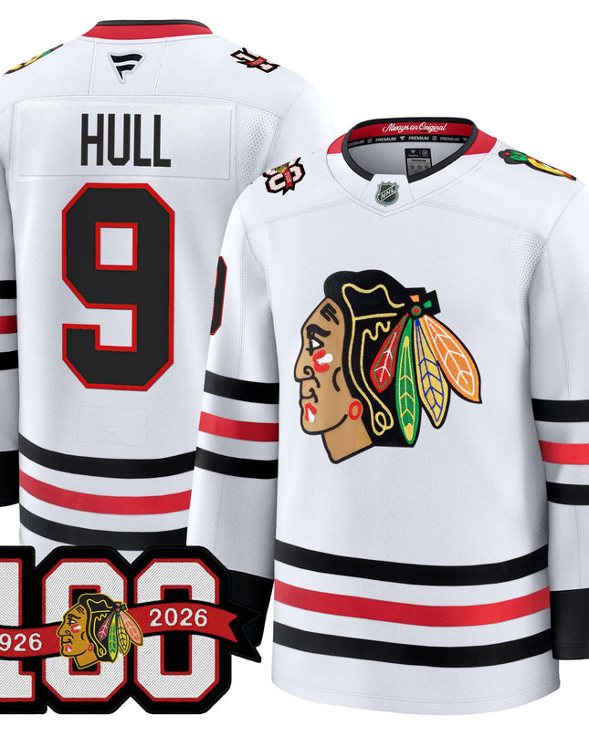 Men's Chicago Blackhawks 2025/26 Premium Jersey - 100th Anniversary Patch -All Stitched