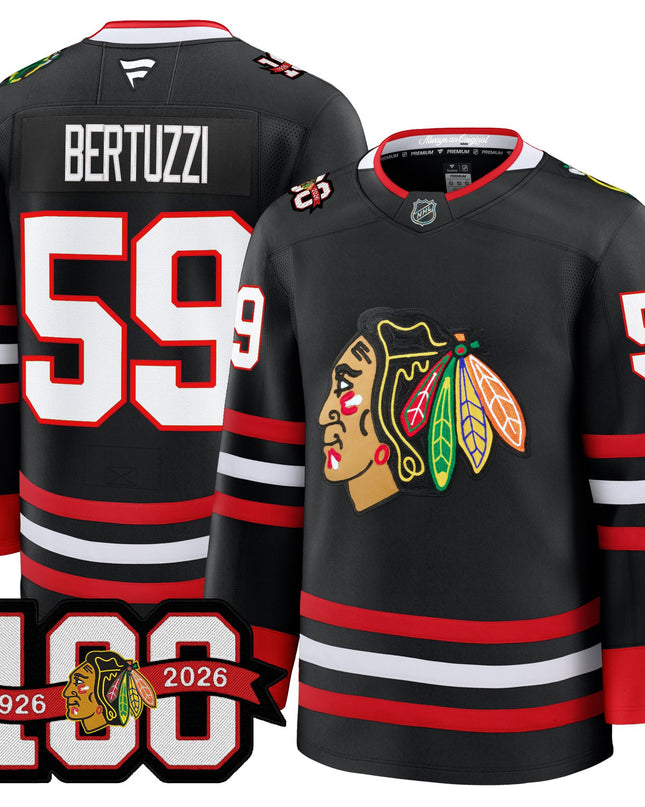 Men's Chicago Blackhawks 2025/26 Premium Jersey - 100th Anniversary Patch -All Stitched