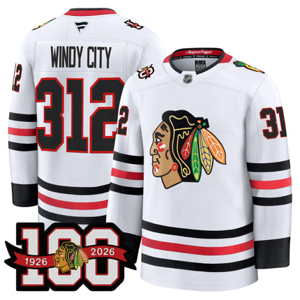 Men's Chicago Blackhawks 2025/26 Premium Jersey - 100th Anniversary Patch -All Stitched
