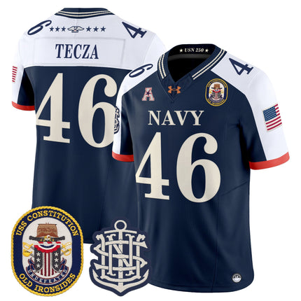 Men's Navy Midshipmen 250th Anniversary Vapor Limited Jersey - USS Constitution Patch - Stitched
