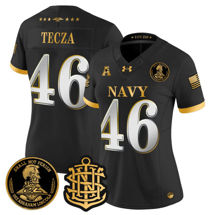Women's Navy Midshipmen 250th Anniversary Gold Vapor Limited Jersey - All Stitched
