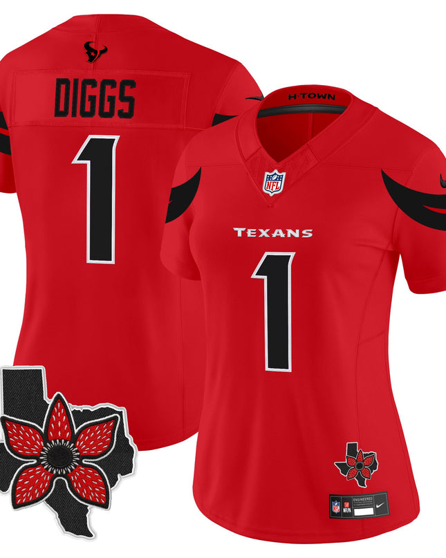 Women's Houston Texans 'Stranger Things Edition' Vapor Limited Jersey - All Stitched