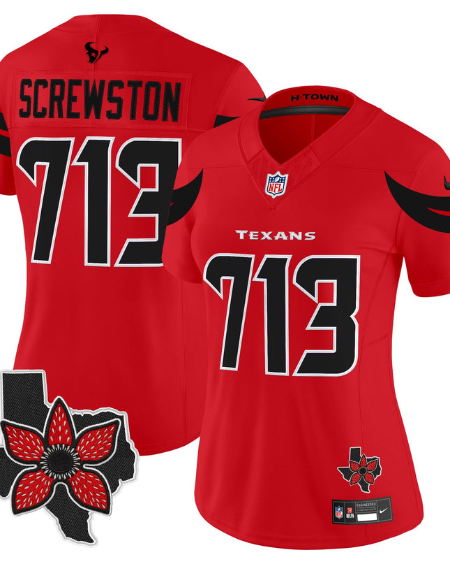 Women's Houston Texans 'Stranger Things Edition' Vapor Limited Jersey - All Stitched