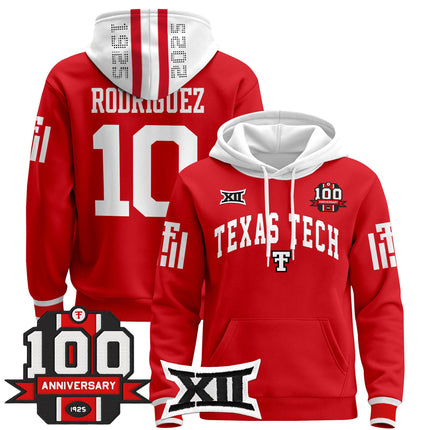 Men's Texas Tech Red Raiders 2025 Premium Pullover Hoodie - 100th Anniversary Patch - All Stitched