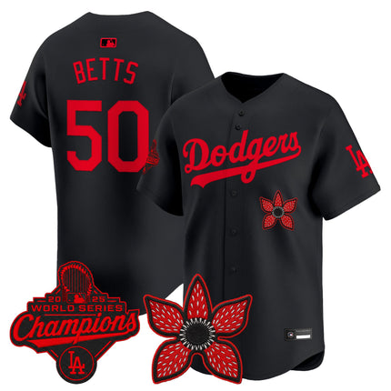 Dodgers 'Stranger Things Edition' Vapor Premier Jersey - 2025 World Series Champions Patch - All Stitched