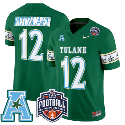 Men's Tulane Green Wave 'City Edition' Vapor Limited Jersey - 2025 AAC Championship Patch - All Stitched