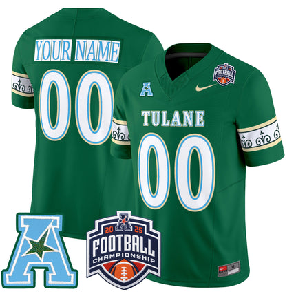 Tulane Green Wave 'City Edition' Vapor Limited Custom Jersey - 2025 AAC Championship Patch - All Stitched