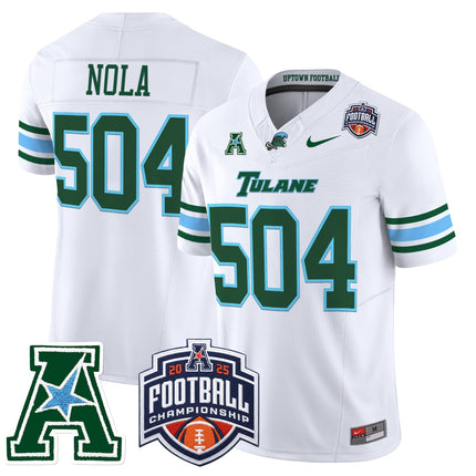 Men's Tulane Green Wave 2025 AAC Championship Vapor Limited Jersey - All Stitched