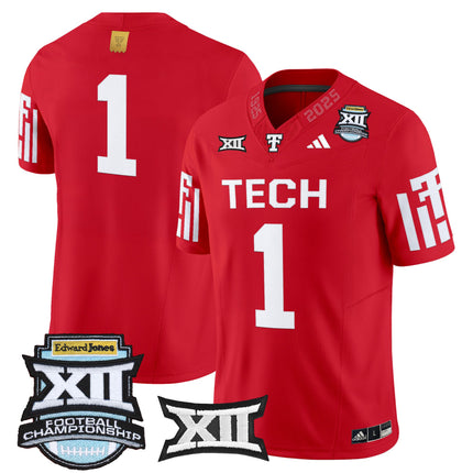 Men's Texas Tech Red Raiders 2025 Big 12 Championship Vapor Limited Jersey - All Stitched