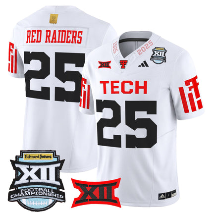 Men's Texas Tech Red Raiders 2025 Big 12 Championship Vapor Limited Jersey - All Stitched