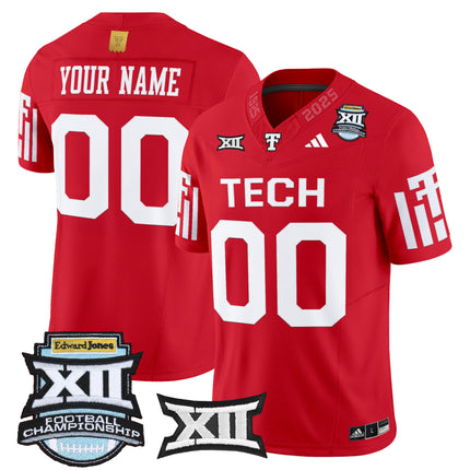 Texas Tech Red Raiders 2025 Big 12 Championship Vapor Limited Custom Jersey - All Stitched