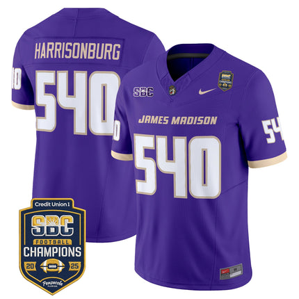 Men's James Madison Dukes 2025 SBC Champions Vapor Limited Jersey - All Stitched