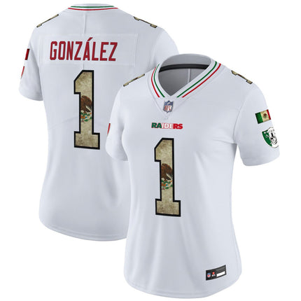 Women's González Las Vegas Raiders Mexico Vapor Limited Jersey - All Stitched