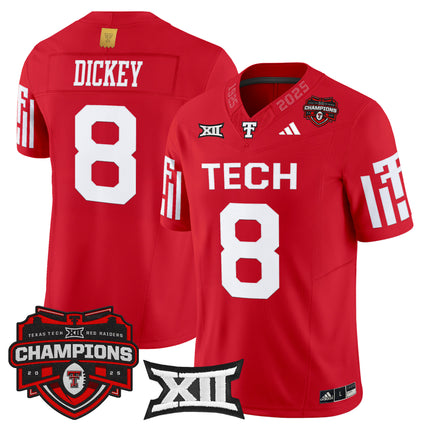 Men's Texas Tech Red Raiders 2025 Big 12 Champions Vapor Limited Jersey - All Stitched