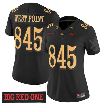 Army Black Knights 'Big Red One Edition' Vapor Jersey - Stitched Numbers/Patches - Black Lion Graphic Sleeves
