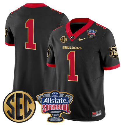 Men's Georgia Bulldogs Sugar Bowl Patch Vapor Limited Jersey - All Stitched
