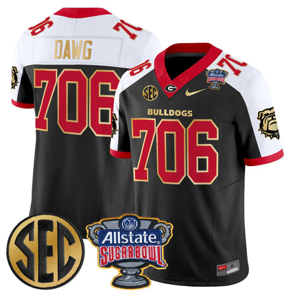 Men's Georgia Bulldogs Sugar Bowl Patch Vapor Limited Jersey - All Stitched